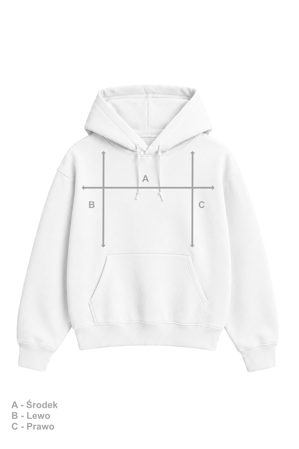Biała bluza ze sznurkami 280GSM