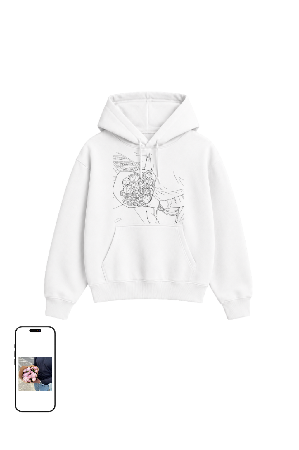 Bluza ze sznurkami z obrysem dla par 280GSM